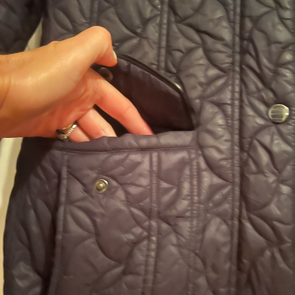 Larry Levine Womens Lightweight Quilted Textured Black Mid-length Puffer SzS - Picture 8 of 14